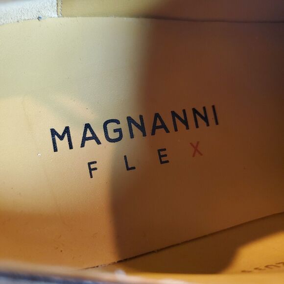 Magnanni Flex Porto Mens Size 7 Leather Plain Toe Derby Lace Up Dress Shoe Brown - Picture 11 of 12